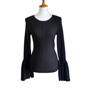 Flattering BCBG Max Azria Black Knit Top, Small